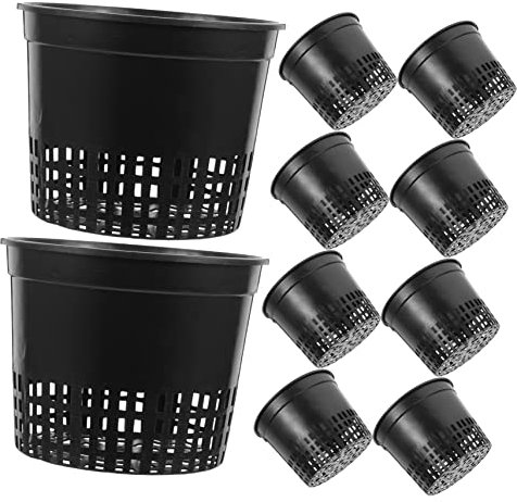 FONDOTIN Wasserpflanze Pflanztopf 10pcs Hydrokultur Tassen Für Balkon Soilless Kultur Schwarz Robustes Material