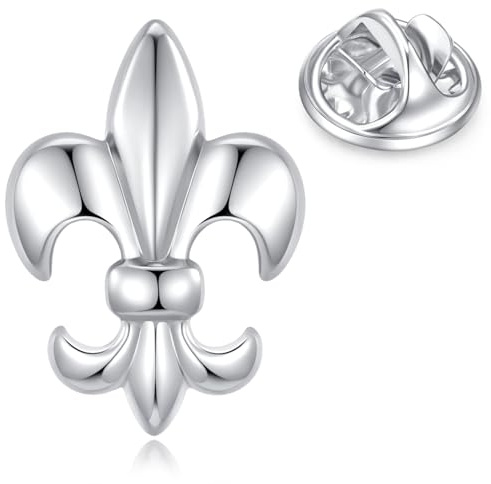 HONEY BEAR 1 Stück Broschen Pins Lilie Blume lily für Herren/Damen Anzug Hemd, Geschäft Hochzeit Geschenk,Silber