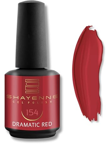 SHAYENNE UV LED Gel Nagellack 15ml – 154 Dramatic Red Rot – Langanhaltend & Hochglänzend – Für UV/LED Lampe – Maniküre & Pediküre – Made in Germany