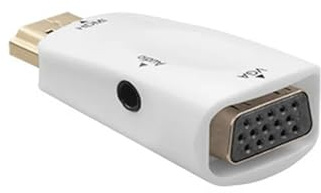 WIKRQIHL Câble convertisseur HDMI vers VGA mâle vers Femelle, Adaptateur Jack 3,5 mm Audio for téléviseur, PC, Ordinateur Portable, Tablette(R)