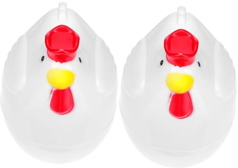 STOBAZA Cuiseur Vapeur à Œufs Pour Micro-ondes En Plastique Sûr, Petit Format, Lot De 2 Coquetiers à Vapeur De Poussin, Cuisine Familiale Et Repas Rapides