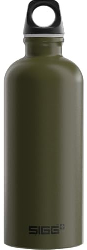 Sigg - Botella de aluminio - Traveller Roasted Green - Fabricado en Suiza - Adecuado para bebidas carbonatadas - A prueba de fugas - Ligero - Sin BPA - Exterior - 0,6 L