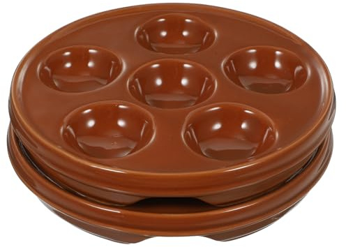 HEALEEP 2 pezzi Teglie da Forno in Ceramica per Lumache con Scanalature Antiscivolo Piatto Escargot Multiuso per Cucina Francese e Frutti di Mare Facilità di Pulizia e Uso Design Fondo