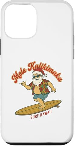 Mele Kalikimaka Surf Santa Hawaii Natale Retro Holiday Custodia per iPhone 12 mini