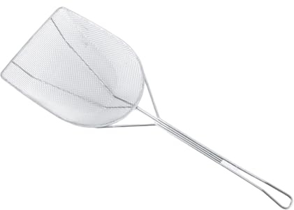 Schiumarola professionale da cucina in acciaio inox con comoda impugnatura per uso frequente, grande schiumatoio per frittura