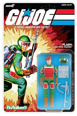 Super7 Reaction+ G.I. Joe Flash (Comic) – 10,2 cm große G.I. Joe Actionfigur mit Zubehör – Klassische Cartoon-Sammlerstücke und Retro-Spielzeug