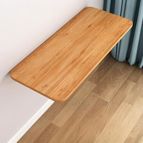 Foldable Wall-Mounted Bar Table Multi-Functional Wooden Drop-Leaf Table Expandable Hanging Desk for Dining & Work Space-Saving (50x50CM/19.7x19.7IN)