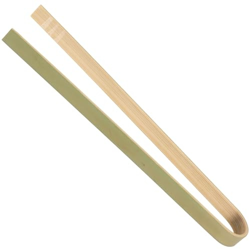 BambooMN 6.3 (16cm) Mini Bamboo Disposable Tongs - Toast Tongs - 10 pcs