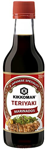 Kikkoman Salsa Teriyaki, 250ml | Versátil para carnes, sabor aromático y auténticamente exótico. Hecha con soja fermentada tradicional de Los Países Bajos.