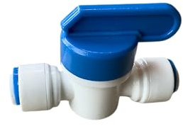 2x Absperrhahn Kugelhahn Ventil 1/4 Zoll Osmose Wasserschlauch. Filter Adapter Anschluss Spülventil Verbinder für Filtergehäuse Wasserfilter Anlage Umkehr Osmoseanlage Kühlschrank Kupplung Muffe