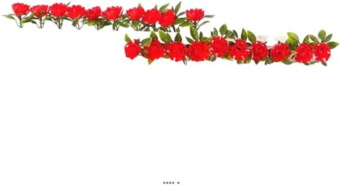 Artificiali barretta X 12 tra piatti mezzaluna Base Bianco L 25 cm Fiori Rose Rosse plastica