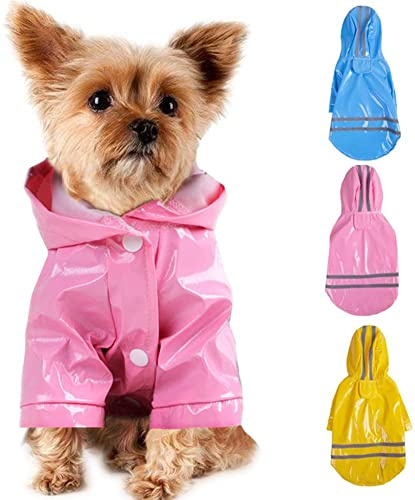 Manteau de Pluie pour Animaux de Compagnie en Plein air avec Capuche imperméable Vestes PU imperméable réfléchissant pour Les vêtements de Chats Chats vêtements