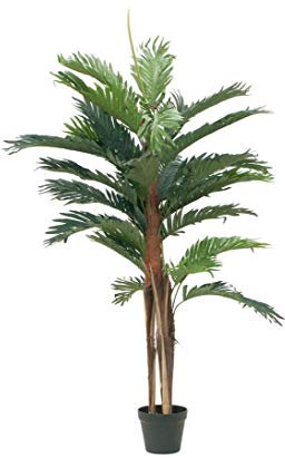 kunstpflanzen-discount.com Kentia Palme mit 3 Palmfaserstämme Höhe ca. 120cm - künstliche Palme Dekopalme
