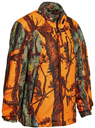 Percussion Tarn-Wendejacke Jagdjacke Drückjagdjacke Treibjagdjacke signalorange Camouflage Wendejacke Jagd Tarnjacke (2XL)