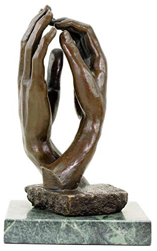 Kunst & Ambiente - The Cathedral (1908) - Bronze Sculpture by Auguste Rodin - Hands - Modern Art Statue - Musée Rodin Paris - 100% Bronze - Love Figure - Height 29 cm