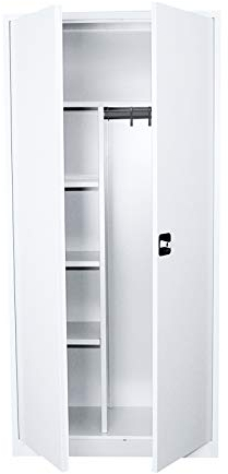 Lüllmann Spind Kleiderspind weiß komplett montiert 180x80x38,3cm Stahl Spindschrank Spindschrank für Personalraum