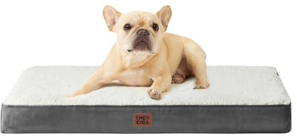 EHEYCIGA Panier Orthopédique pour Chien, Coussin Déhoussable Lavable, Tapis Épais pour Moyenne Taille, Matelas, Beige, 76x51x9cm