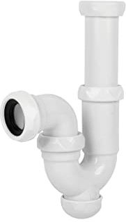 Cofan Siphon Courbé | Avec Sortie de Ø40 mm | Avec Raccord de 1 1/2 x 70 | Valve pour Lavabo et Bidet | Fabriqué en Polypropylène | Joint Conique Réducteur de Ø32 mm