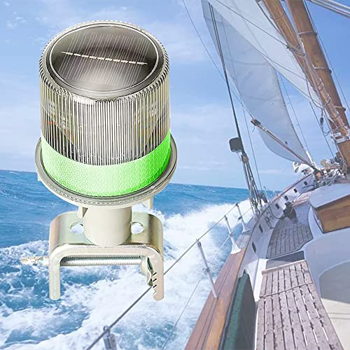 Båtnavigeringsljus, Solar Power Beacon Light Med Löstagbart Stativ, Flera Färger Och Modell, IP65 Vattentät Design för Fartyg, Vägar, Vattenvägar, Byggarbetsplatser (Color : Green)