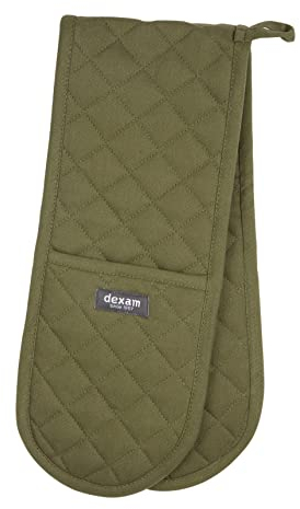 Love Colour Double Oven Gloves, Olive Green