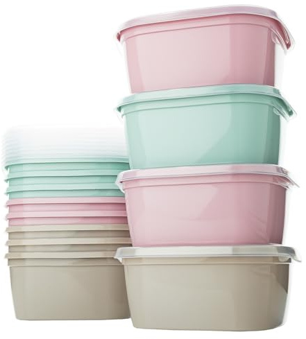 QILZO Vorratsbehälter 1L Frischhaltedosen 12-Set Aufbewahrungsbox küche | BPA-frei | Geeignet für Mikrowellem, Spülmaschine, Gefrierschrank | Mit Deckel | Wiederverwendbarer Behälter