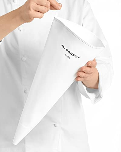 Forgast Poche à Douille Patisserie en Coton | Longueur 45cm | Piping Bag | Réutilisable | Manchon pour Décorer les Gâteaux, Tartes, Biscuits | des Desserts Cupcakes, éclairs, Churros, Beignets