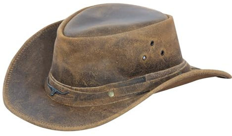 Infinity Leather Cowboy Aussie Echtes Leder Hut Australisch Braun Western Outback Busch Hut