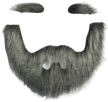 SUNTRADE Fake Mustache Set Fake Beard Mustaches - DIY Self Adhesive Facial Hair for Costume and Halloween Festival Party (gray black)
