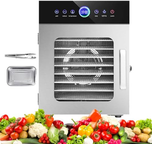 Disidratatore elettrico, essiccatore per alimenti per frutta professionale domestico a 20 strati, essiccatore per alimenti in acciaio inossidabile per frutta, verdura, carne di animali domestici 20