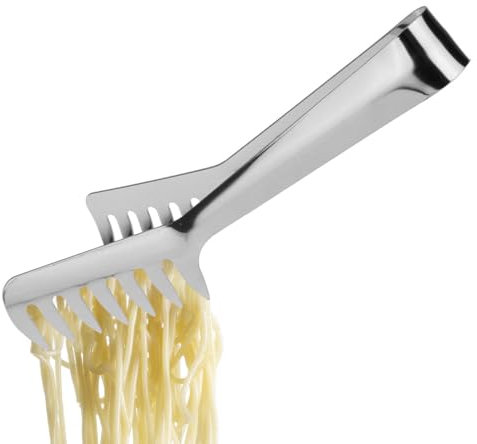 2-pack pastatång | rostfritt stål matserveringstänger | Spagetti-tänger | serveringstänger för pasta | värmebeständigt bekvämt grepp pasta servering matklämma för bakning, frukost