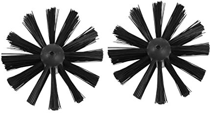 Mikinona 2pcs Chimney Brush Head and Dryer Vent Duct Brush Replacement for Fireplace Boiler and Range Hood Pipe Cleaning