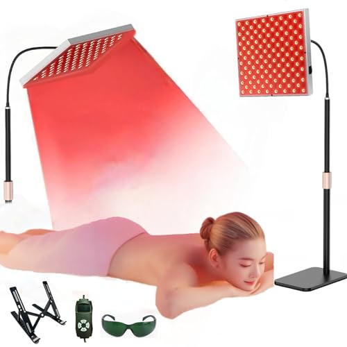 Lámpara de terapia de luz roja de 225 LED,dispositivo de terapia de luz roja de infrarrojo cercano de 660nm y 850nm para cuerpo completo,rostro,cuello,espalda,hombros,cintura,rodillas,alivio del dolor