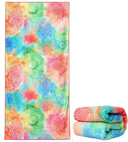 stampringt Extra Large Cute Boho Tie Dye Beach Towels for Adult Girls, Big Oversized Thick Microfiber Terry Cloth Sandproof Quick Dry 30 x 60
