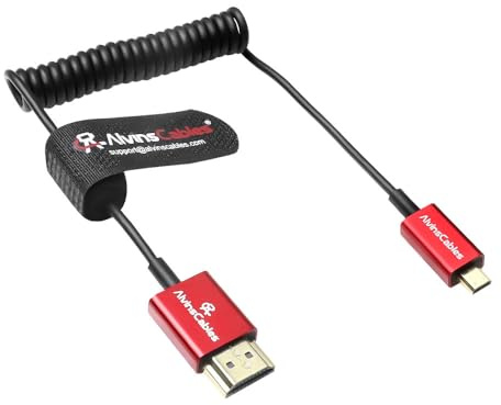 Alvin's Cables 8K 2.1 Cavo Micro-HDMI a HDMI Cavo Ultra-sottile 48Gbps ad alta velocità per Atomos-Ninja-V Registrazione 4K-60P per Canon-R5C|R5|R6 per Sony a7R a7 IV Fotocamere 70cm/27,15''