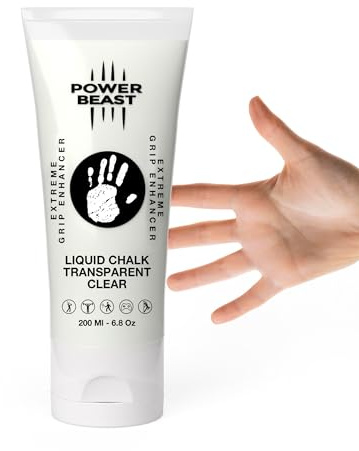 POWER BEAST Flüssigkreide Durchsichtig, Magnesia für besseren Grip, Liquid Chalk, Flüssiges Magnesia Klare, Flüssig Kreide für Crosstrain, Zum Klettern, Bouldern, Gewichtheben, Poledance.