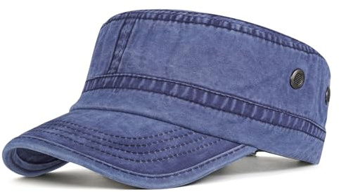 AYPOW Klassische Army Cap 100% Baumwolle, Military Cap Herren und Damen Verstellbare Schildkappe Flat Top Caps Sonnenschutz Baseball Kappe Feldmütze Outdoor-Aktivitäten