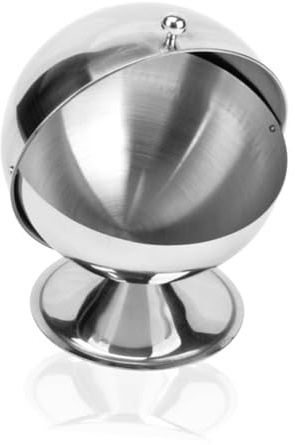CONGARTENO Azucarero De Acero Inoxidable Esférico Con Tapa Giratoria Bote Metálico Para Condimentos y Recipiente Creativo Para Cocina y Comedor Apto Para Hogar y Hoteles