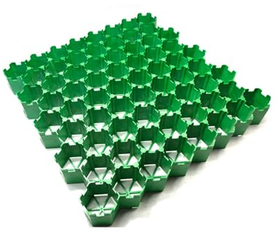 Grille de Sol en Gravier, Bases de Dalles de Pavage en Plastique et grilles d'allée, for Gazon, pelouse, Chemin et Tapis de Drainage Protecteur de Gravier(5cm-16 Pieces)