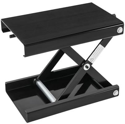 HarBin-Star - Plataforma elevadora para motocicleta, elevador de moto, soporte de montaje para motocicleta, ajustable 9,3 – 35 cm, reparación de soporte de motor, para garaje y exteriores, hasta