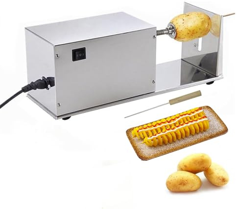 YWPYMX Affettatrice Elettrica A Spirale per Patate Tornado Macchina Automatica in Acciaio Inox per Patate Arrotolate Uso Domestico E Commerciale
