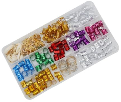 Veemoon Accesorios Cabello de Aleación Anillos Decorativos 150 Piezas y Hebillas para Extensiones, Ideales para Trenzas en Desfiles de Moda