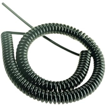 0,2 mm2 svart trådfjäderspiralkabel med flera 2/3/4/5/6/7/9 kärnstift nätsladd kan förlänga draghållfastheten(5 Core,3.7 Meter)