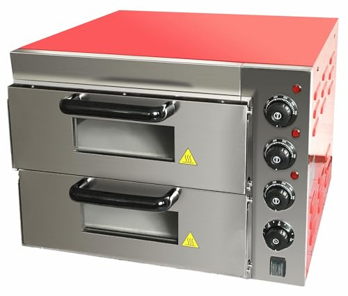 Red Pizza Oven Single Twin Deck Commercial Baking Oven | Fire Stone, Electric