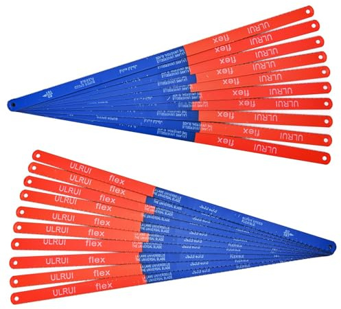 10 PCS Hacksaw Blades 300mm, Flexible Carbon Steel Hack Saw Blade Set with 18 TPI & 24 TPI, Universal Hacksaw Blades for Metal Cutting, Wood, Plastic, PVC
