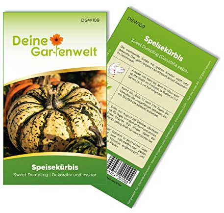 Kürbis Sweet Dumpling Samen - Cucurbita pepo - Kürbissamen - Gemüsesamen - Saatgut für 10 Pflanzen – 3er Pack