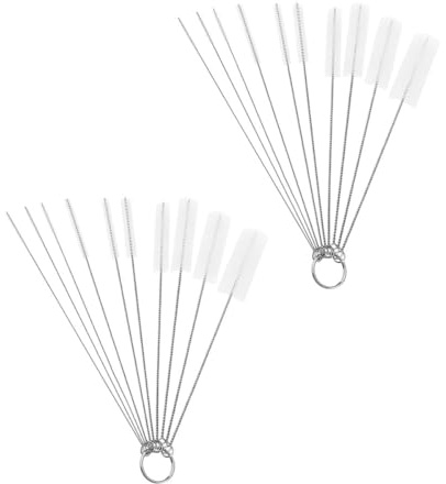 Balacoo 10pcs Needle Nose Cleaning Brushes Set, White Plastic Multi-Purpose Cleaner and Keyboard Cleaning Tool for Home and Office Use, 2pcs