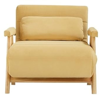 Lounge soffa Konvertibel bäddsoffa, multifunktionell sovfåtölj, fällbar for lägenhet, studentboende Vilstol Fåtölj(Yellow)