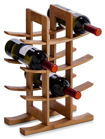 Zeller 13580 Portabottiglie di Vino, Bambú, Beige, 30x16x42 cm