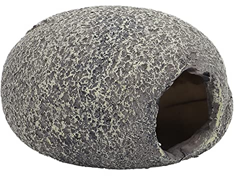 HOBBY Aquaristik Marble Cave 3 I 7 × 6 × 5 cm I Wohn- & Bruthöhle aus Kunstharz für Zwergbuntbarsche, Welse & Garnelen I Deko Höhle für Aquarienbewohner I Rückzugsort & Laichplatz