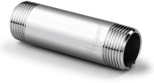 Horiznext stainless steel 304 pipe nipple npt 3/4 male threaded cast fitting, 4 inches length tube sleeve extension connector, schedule 40 conduit hose adapter